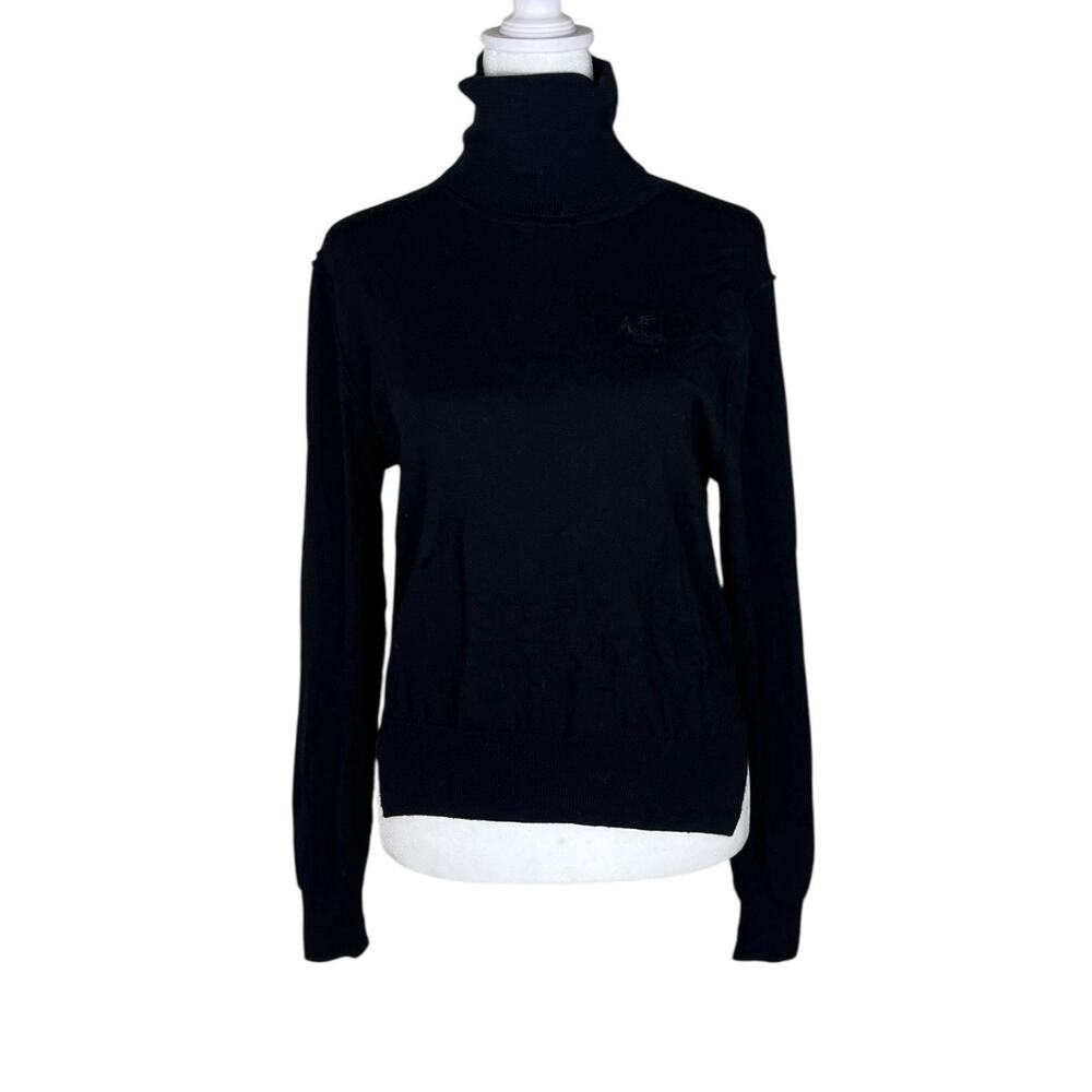 Vivienne Westwood Anglomania Black Wool Turtleneck Sweater Orb Logo Japan Sz 38